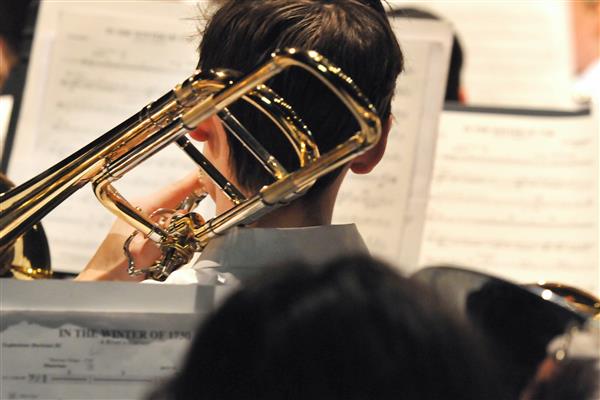 Students performing at the 2023-2024 All County Band Concert